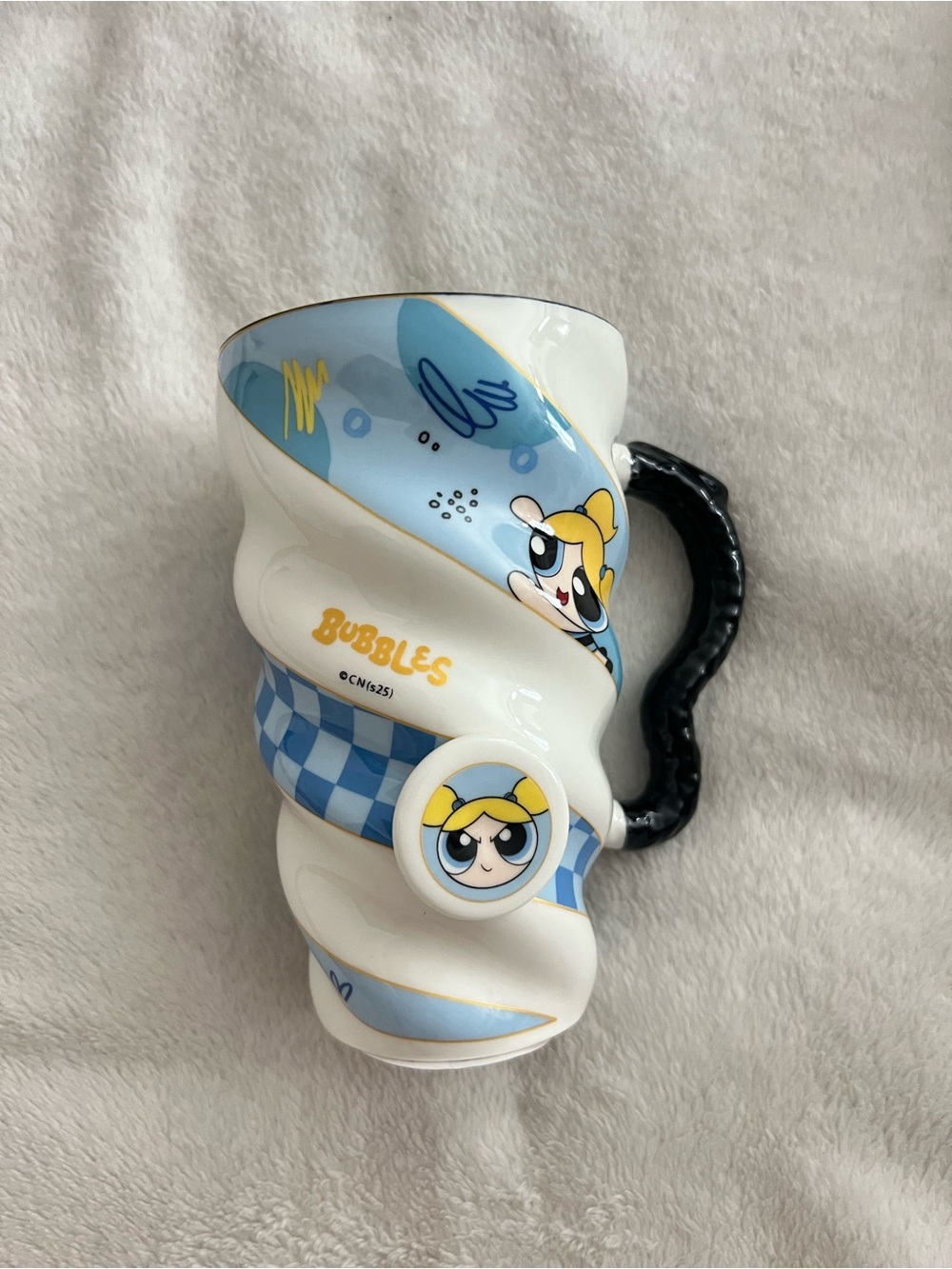 Powerpuff Girls Bubbles Ceramic Coffee Mug - Blue & White